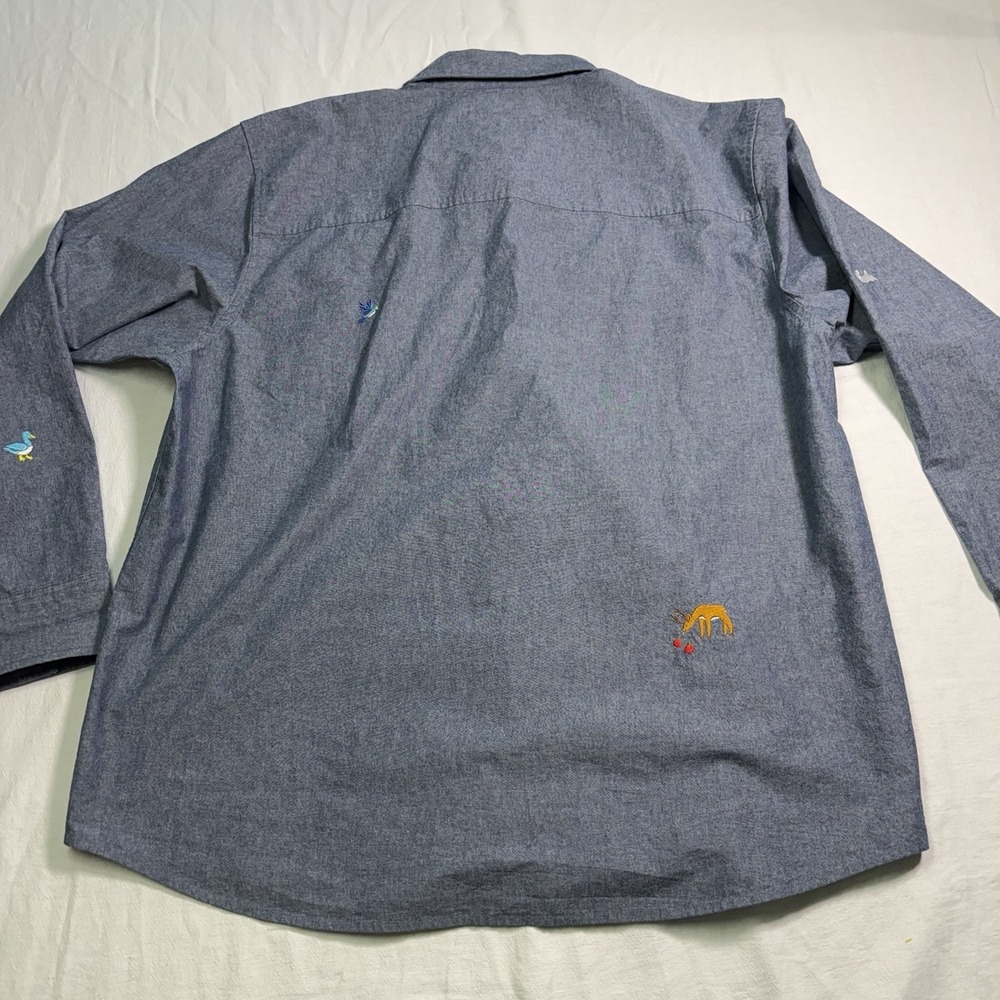 Teddy Fresh Shirt Adult Men's 3XL Button Long Sleeve Embroidery Animals Floral - Picture 9 of 9